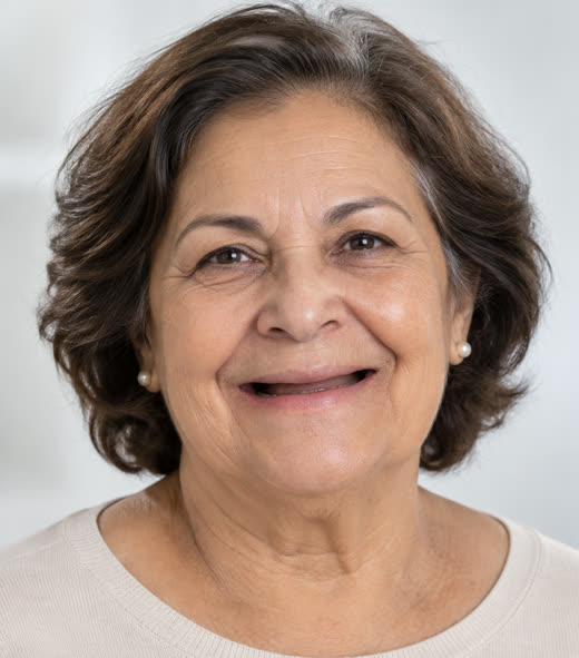 Antes: sem os dentes de cima